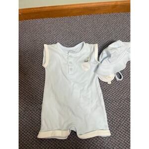 Luxe Threads Prima Cotton Romper With Sun Hat 6-9 month